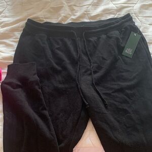 Black fleece sweat pants